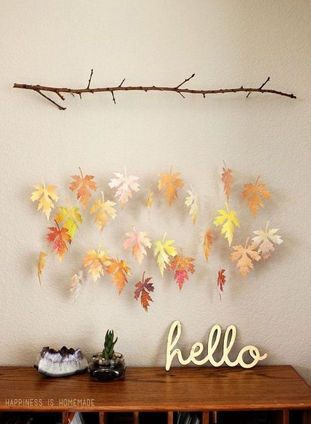 3-watercolor leaf wall hanging