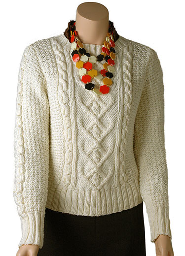 Free pattern for Aran style knit sweater