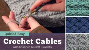 Crochet cables with confidence and ease! From basic designs to intricate beauties, learn how to add captivating cables to all of your projects.